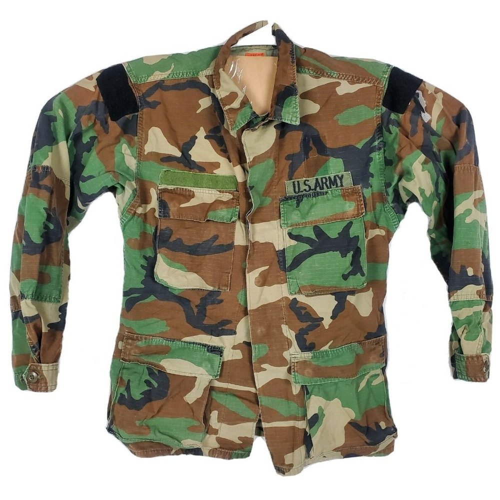 US Military Issue Army BDU Woodland Camo Shirt MED